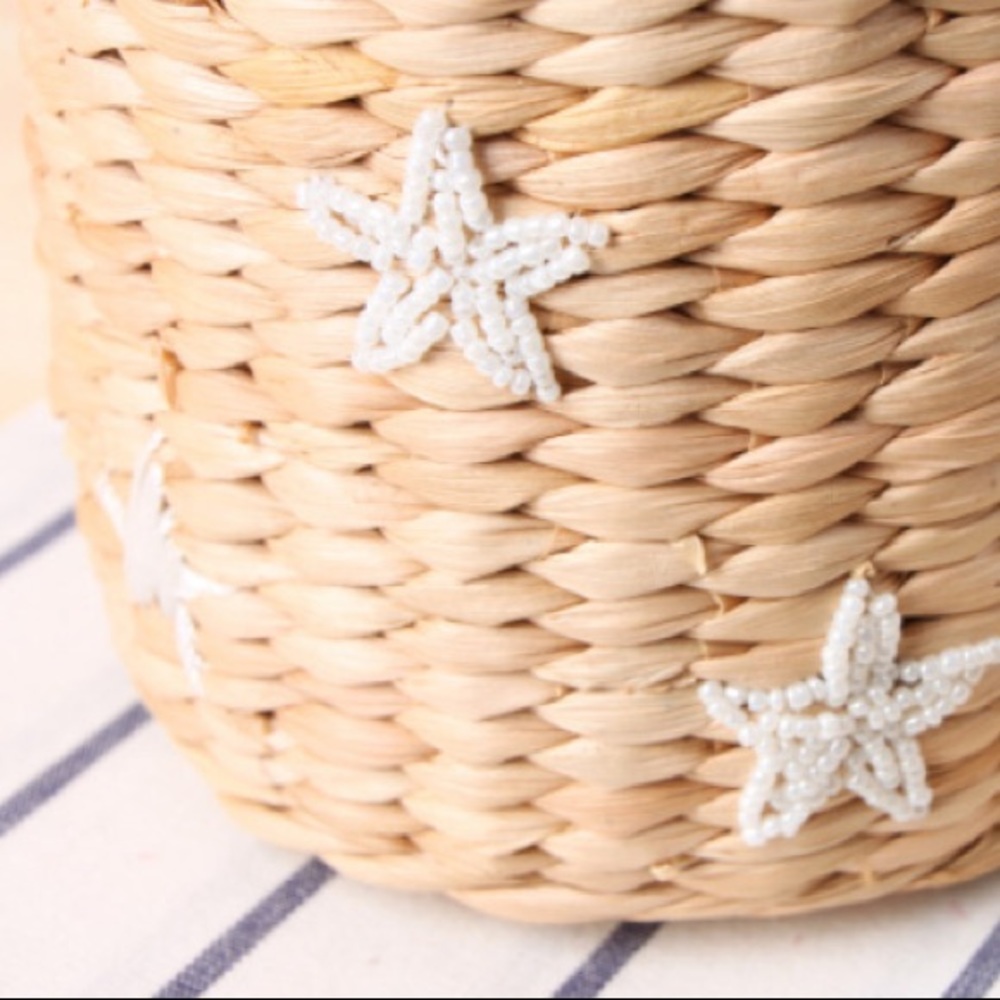 Beaded Star Straw Bucket Purse - Picture 6 of 8